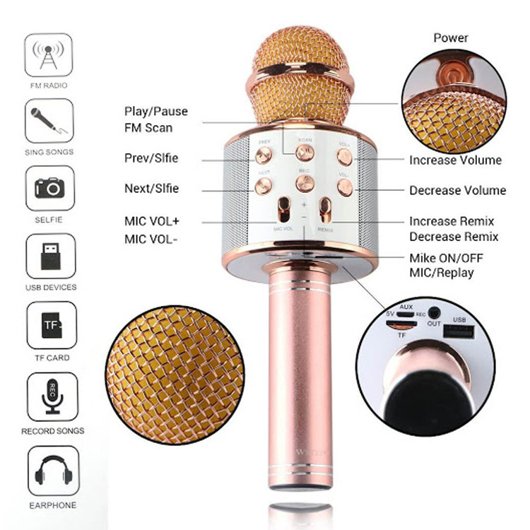 میکروفن اسپیکرGODFREY مدل ws-8588باطری تقویت بزرگ